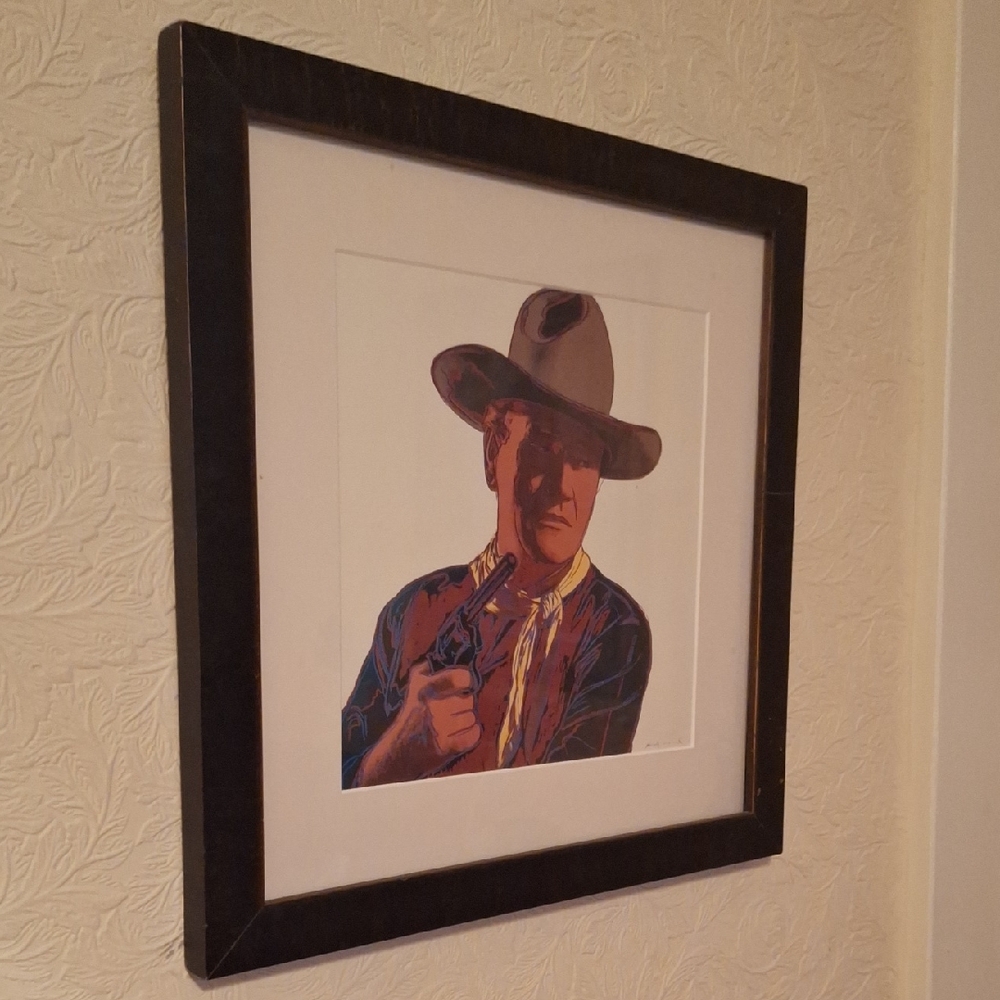 ANDY WARHOL John Wayne Framed Cowboy Art Print